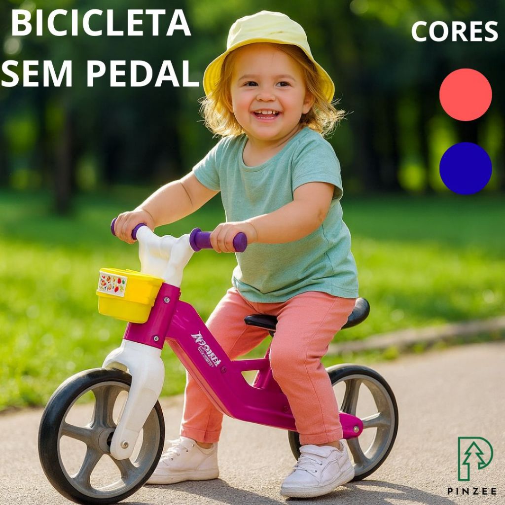 Bicicleta Bike Infantil Sem Pedal Ajustável Regulável Com Cesta Baby ...