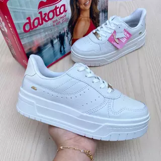 Tênis Casual Feminino Dakota Plataforma Novidade Couro Legitimo Confortável em Oferta na Shopee