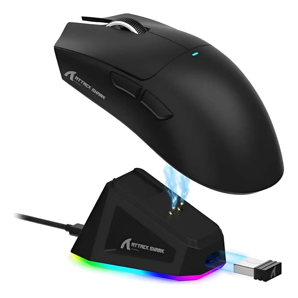Mouse Gamer Attack Shark X11 Com doc de carregamento (sensor: PixArt ...