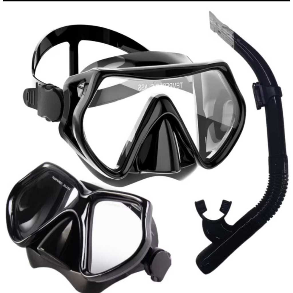 Kit Máscara Mergulho Snorkel Óculos Respirador Profissional Adulto ...