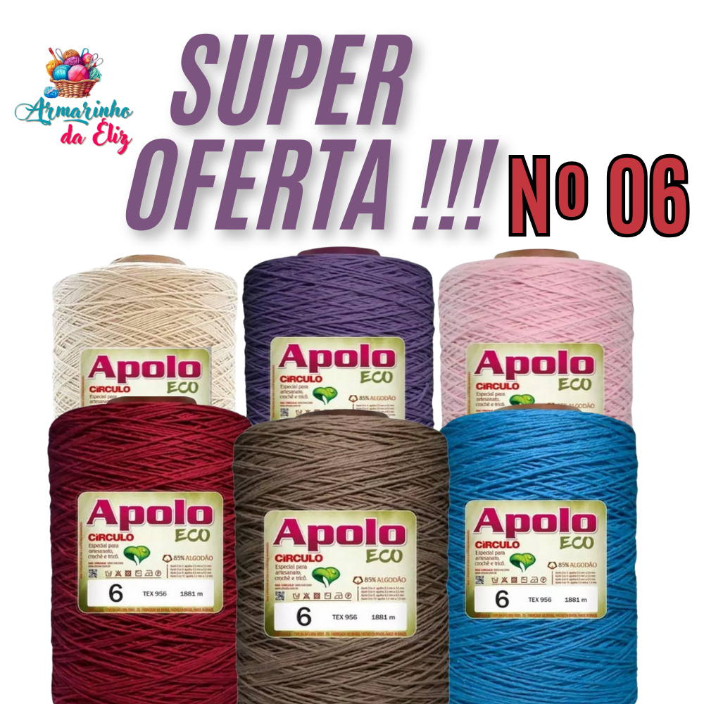 Barbante Apolo Círculo N6 de 1,8kg/1830m– Ideal para crochê