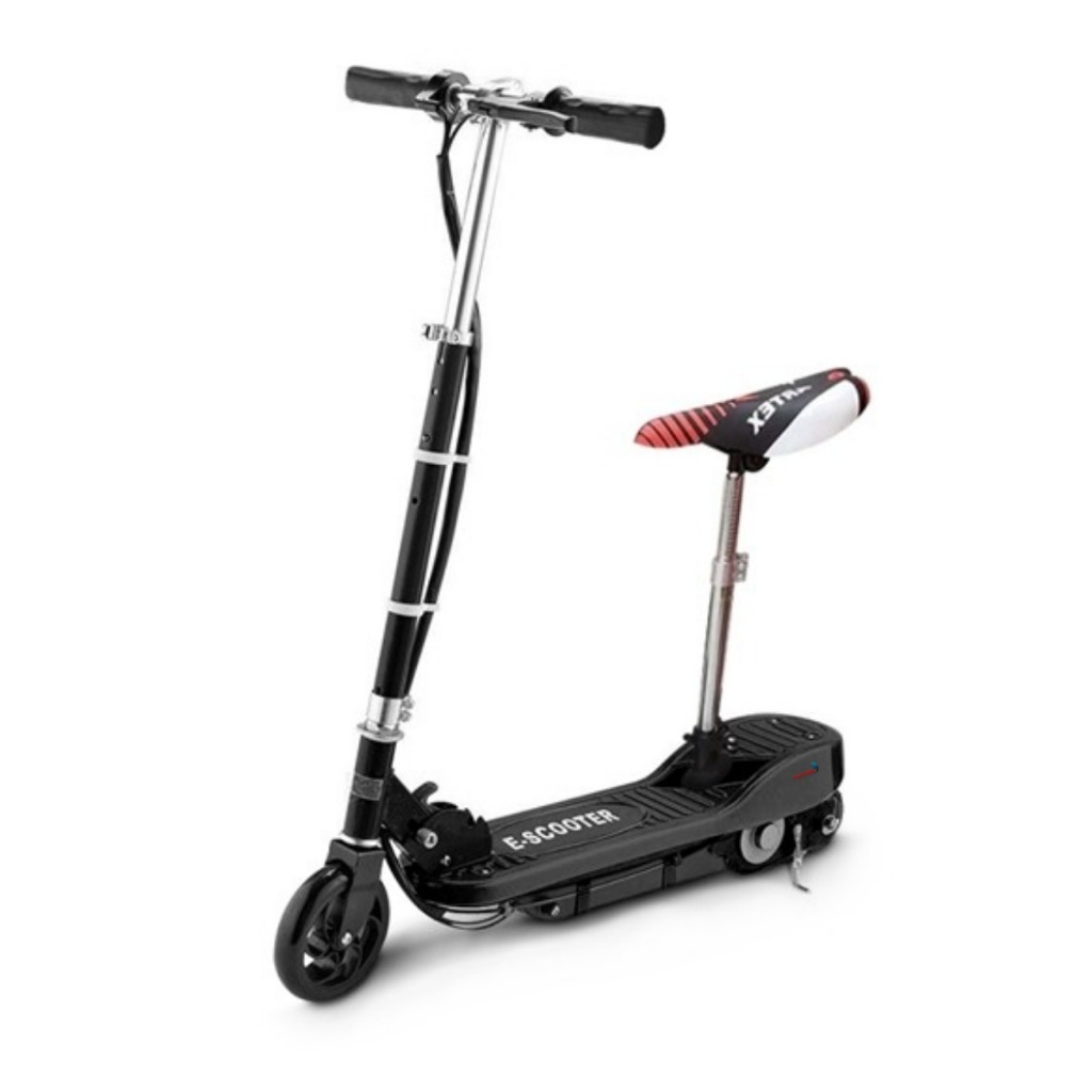 Patinete Elétrico Com Assento Bateria Recarregável 24v Dobrável Preto Scooter