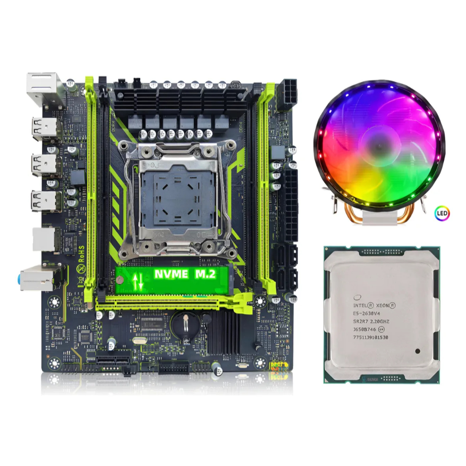Kit Placa X99 Pr9 + Processador Intel Xeon E5-2630 V4 4x Ddr4 Nvme ...