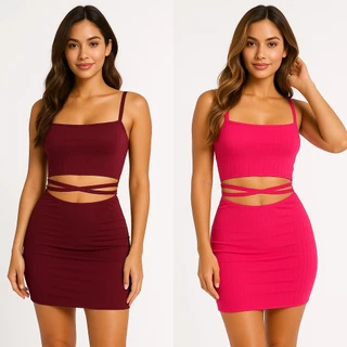 Vestido Feminino Curto com Recorte – Elegância e Estilo” casual e festa