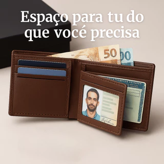 Carteira Masculina Slim Moderna Couro Ecológico Qualidade Premium