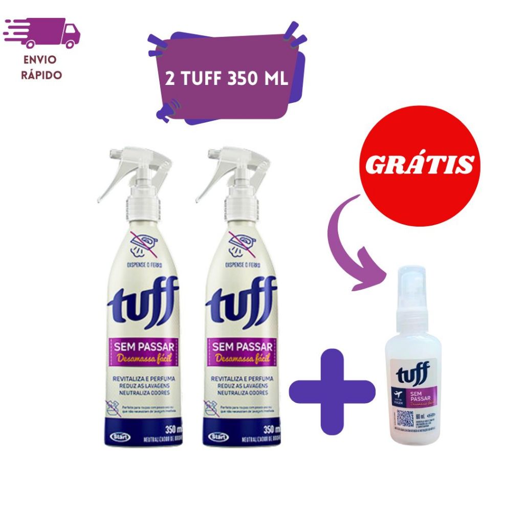 Kit 3 Desamassa Roupa Fácil Sem Passar Tuff