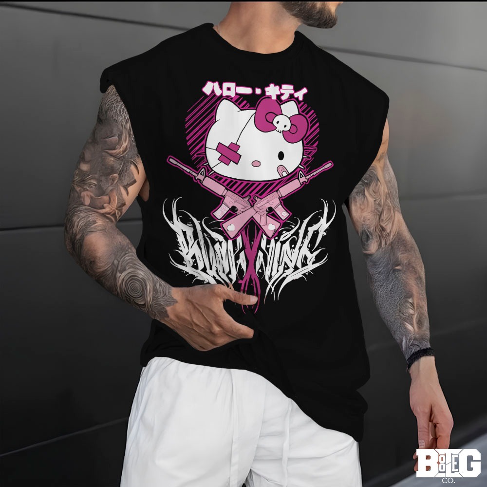 Camiseta regata Oversized Tshirt hello kitty gotico aesthetic Academia Gym