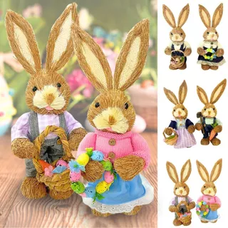 Coelho de Palha Decoração Páscoa Mesa Posta Coelhinho Páscoa Chocolate Lembrancinha Presente em Oferta na Shopee