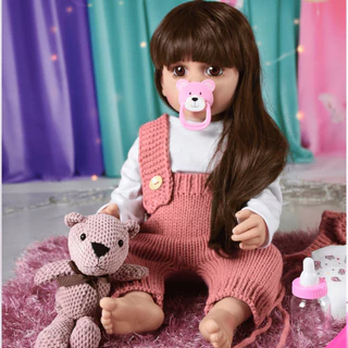 Bebê Reborn Grande Com Pelúcia Crochê 55cm Sweetie Reborn em Oferta na Shopee