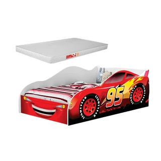 Caminha Infantil Carro Temática para Meninos com Adesivos de Personagens em MDF Acompanha Colchão - AV em Oferta na Shopee