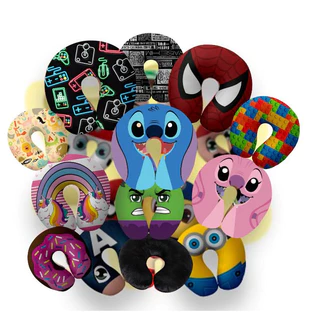 Almofada Travesseiro Encosto De Pescoço Ergonômico Várias Estampas em Oferta na Shopee