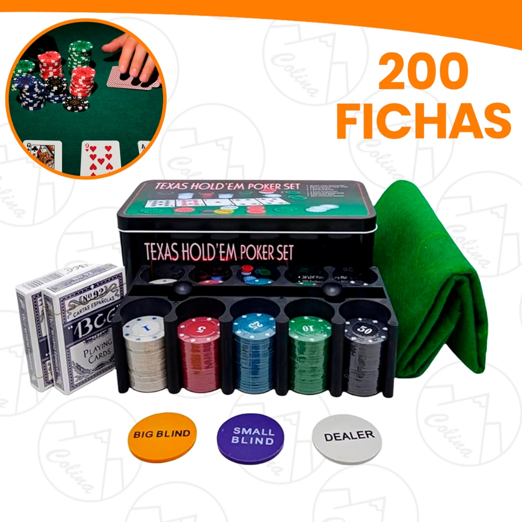 Kit Jogo De Poker Profissional Completo 200 Fichas Numeradas 2 Baralhos ...