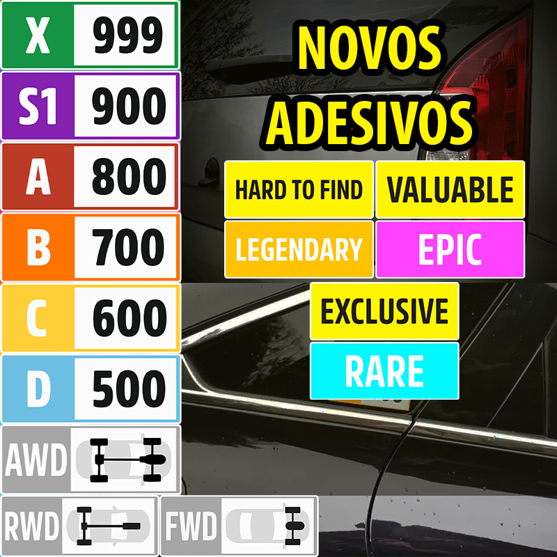 Forza Horizon Decalque de Carro 10x4cm | Adesivo Vinil PI Todas as Classes | UV/Clima Resistente