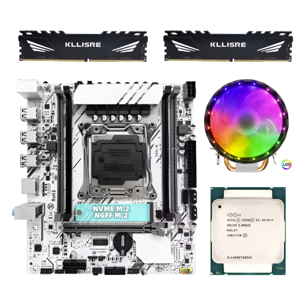 Kit Placa Mãe X99 + Processador Intel Xeon E5-2670 V3 + 16gb de Memória ...