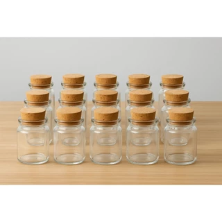 Kit 60 Pote de Vidro 50ml Com Tampa Rolha Para Lembrancinha Casamento Batizado