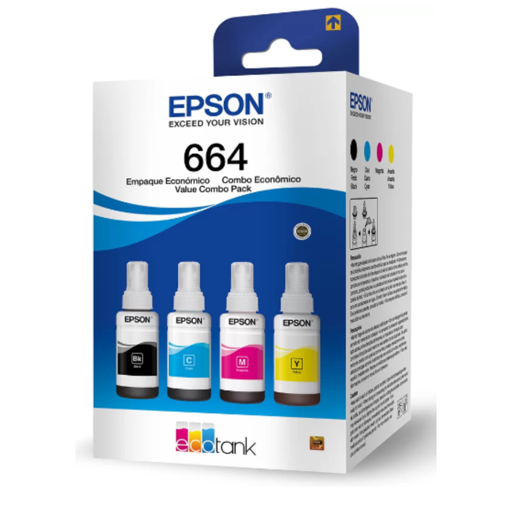 Refil de tinta T664 Para Impressoras EPSON L120 L121 L395 L396 L355 ...