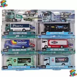 Miniaturas Caminhão Cegonha com Carro Die-Cast Metal 1:64 Colecionáveis Diversos Modelos