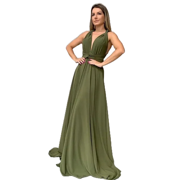 Vestido Longo Feminino Varias Formas Multiuso Festa Casamento formatura 20% Desconto Somente SHOPEE