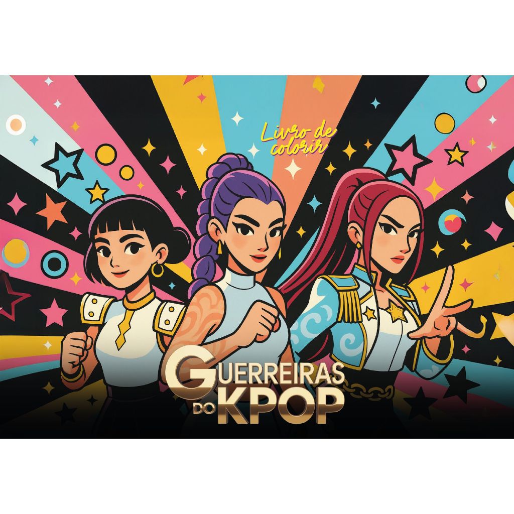Livro de colorir - Guerreiras do KPOP - Capa dura - folhas 180g ...