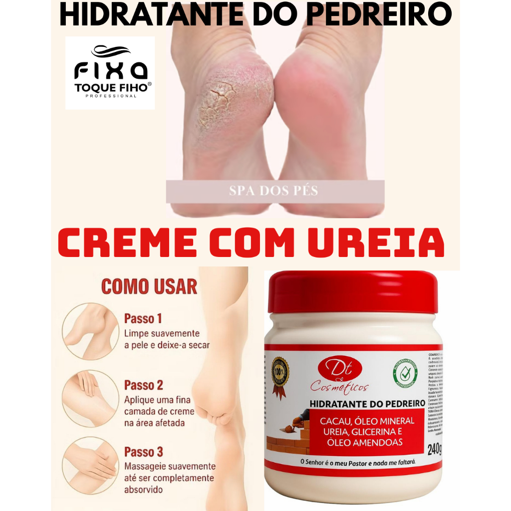 Hidratante do Pedreiro 500g para Pé Rachado Cotovelo Joelho Grosso ...