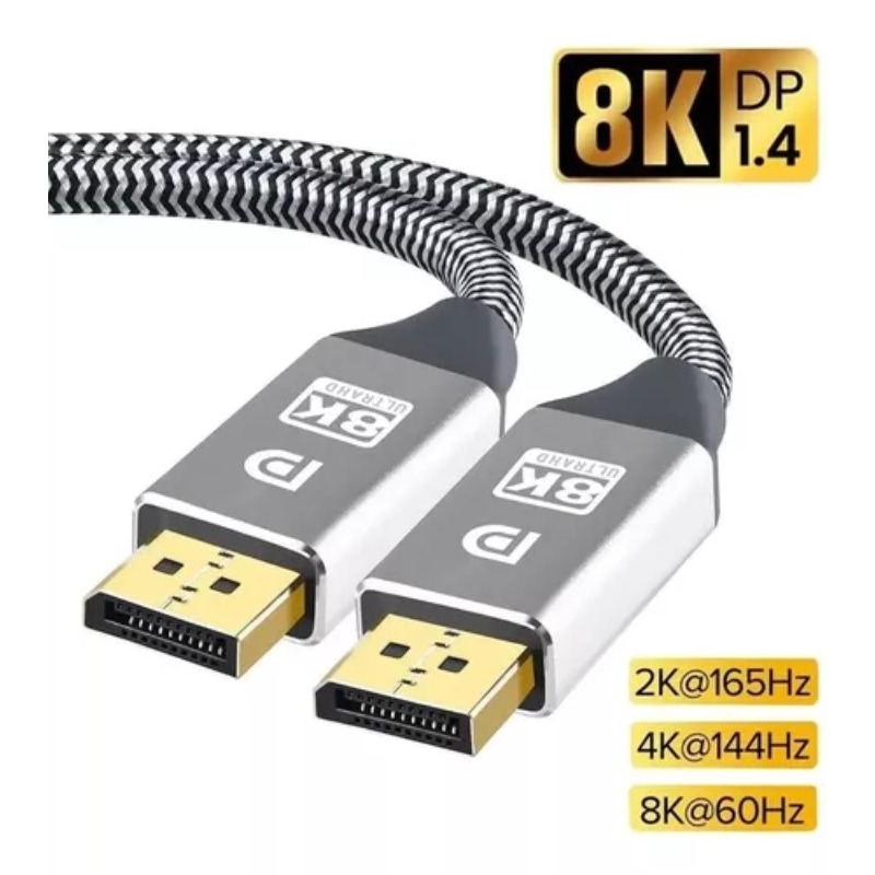 Cabo Displayport 1.4 8k 4k Hdr Resistente 3 Metros - Tomate