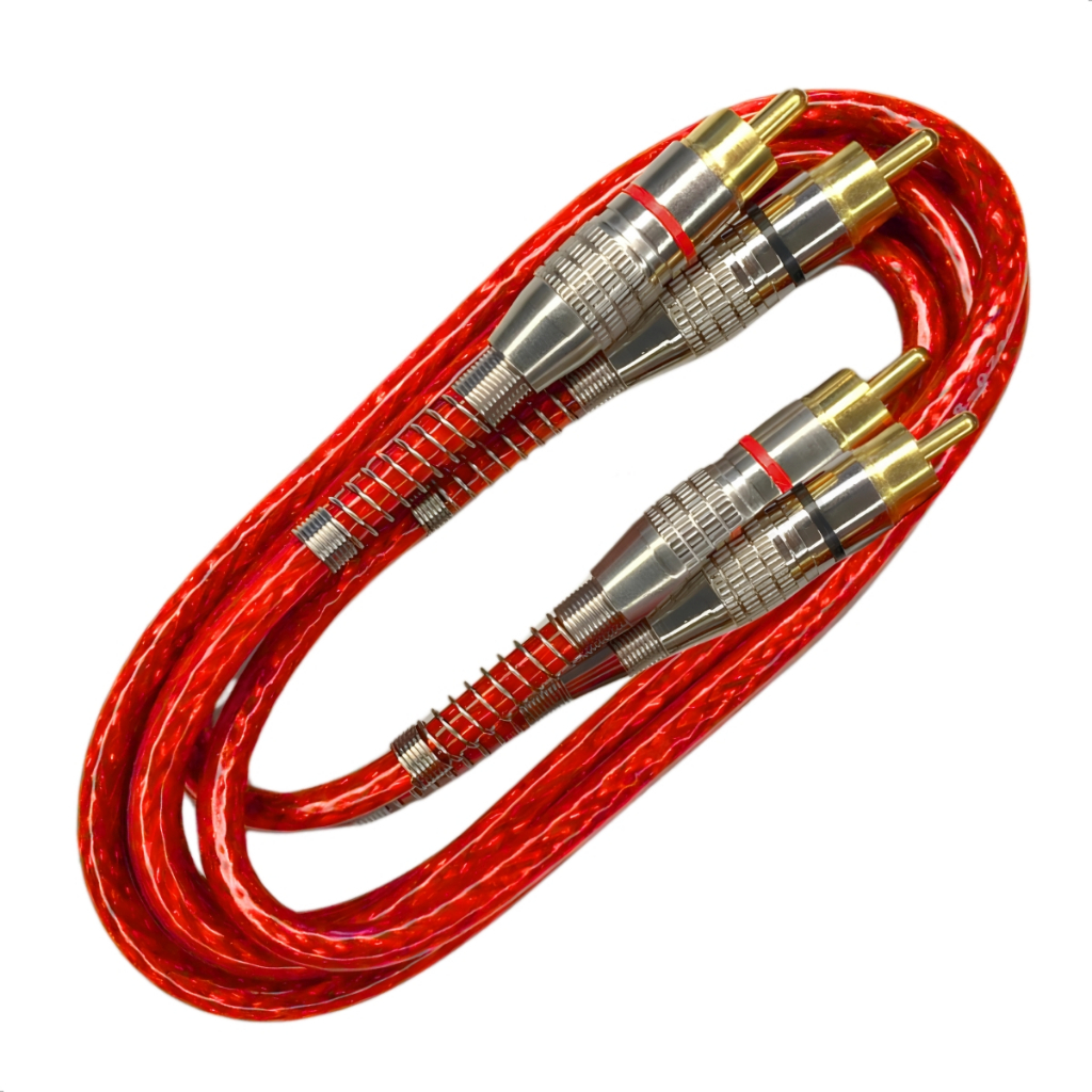 Cabo Rca Blindado 1 Metro 5mm Plug Conector Metal Para Som Automotivo ...