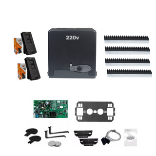 Kit Motor 220V Deslizante Portão 400kg + 2 controles + 2M Cremalheira - PPA DZ STARK HOME 400 KL