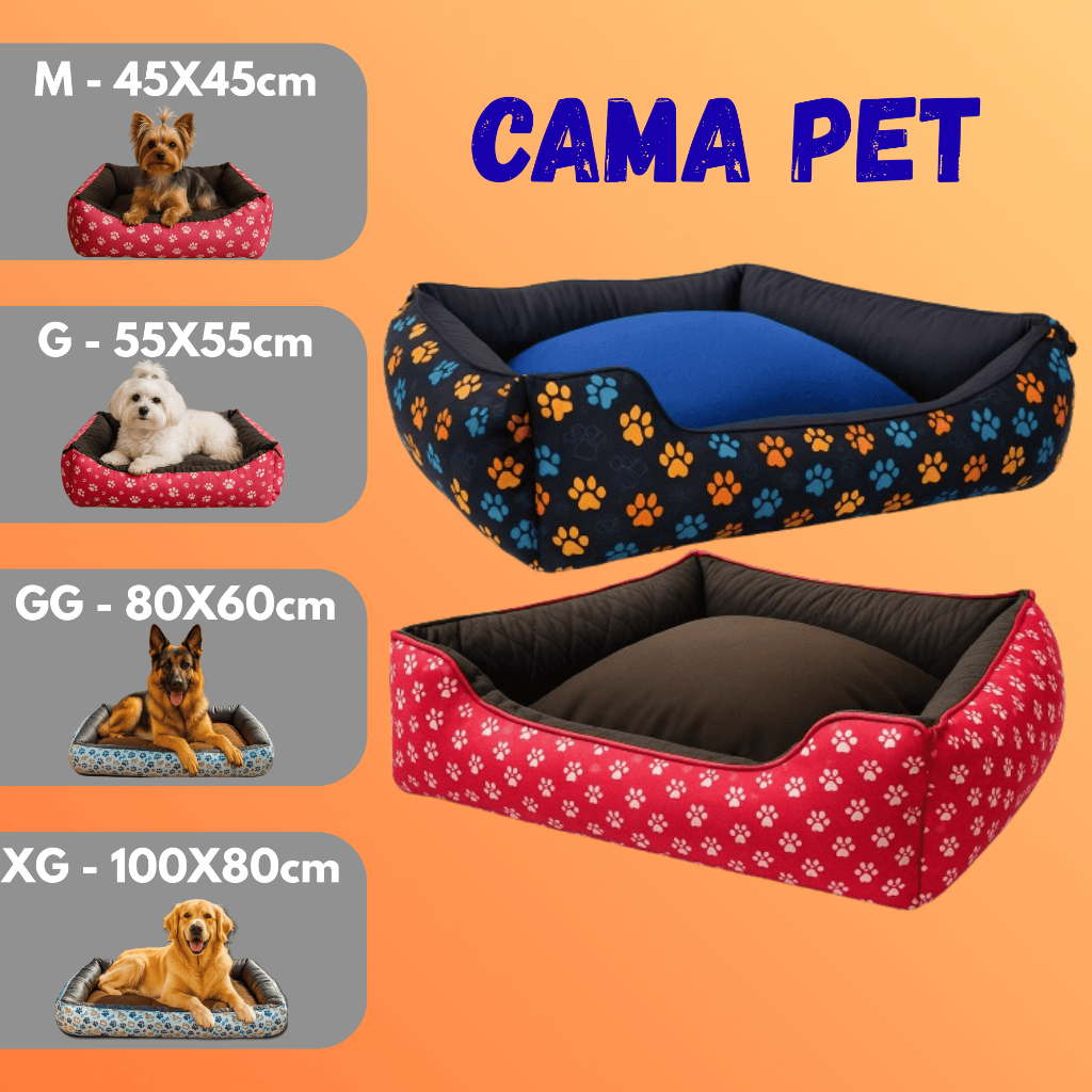 Cama Para Cachorro Grande 100x80cm Caminha Pet Casinha Impermeável ...