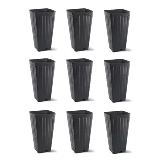 Kit Vasos Nutriplan Plástico Preto Para Plantas Casa e Jardim 7L (1un, 4un, 6un e 9un)