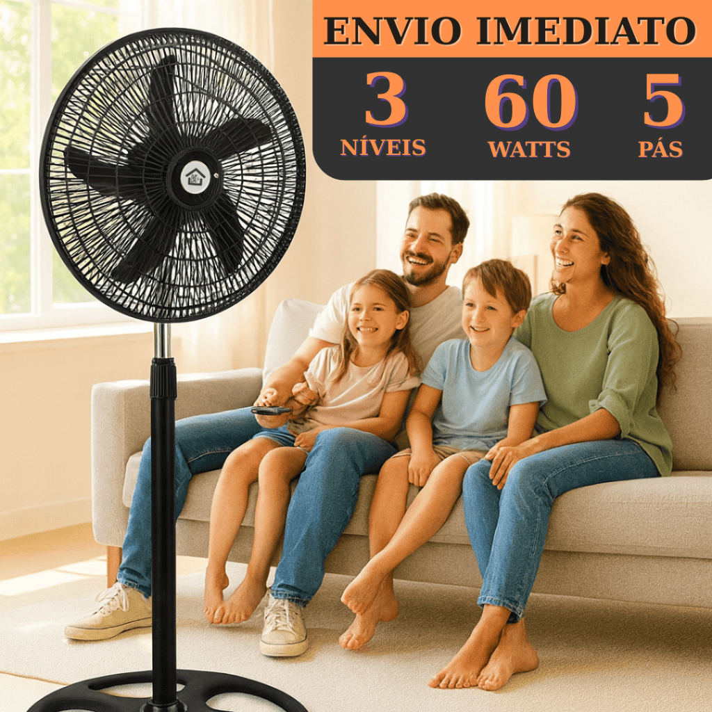 Ventilador Coluna Kaza+ 105cm-125cm Ventilador de Pé Chão Ultra Potente ...