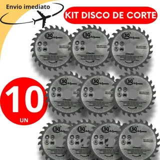 Kit 10 Unidades Disco de Corte p/ Madeira Serra Maquita Esmerilhadeira 24 Dentes em Oferta na Shopee