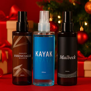 Kit natal - masculino poder do homem - 3 body spray (malbeck, kayak e essencial) 200ml cada