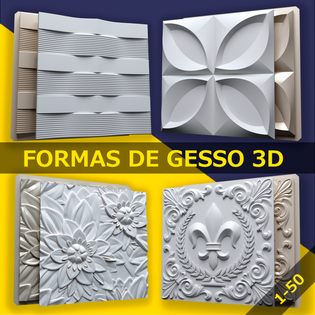 Forma De Gesso 3D | Molde Para Gesso | Placa De Gesso Mod.1-50 | Shopee ...