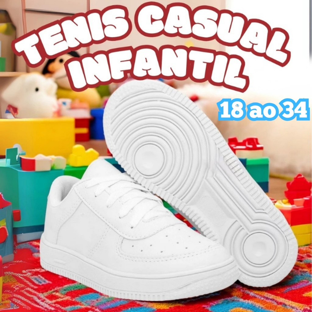 Tênis Infantil Casual Baby Branco | Conforto Garantido para Meninos e Meninas
