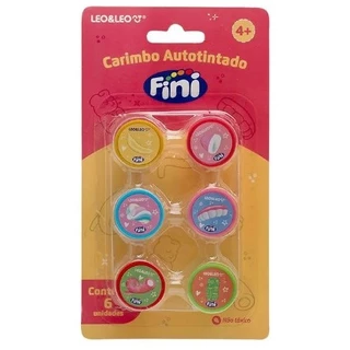 Carimbo Autotintado Decorado Fini - Blister C/ 6 Und Leo&Leo em Oferta na Shopee