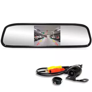 Espelho Retrovisor Tela Lcd Saída Camera Ré Tela Lcd 4,3P