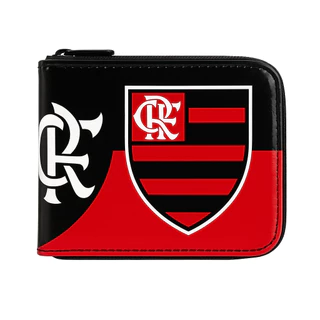Carteira de Time de Futebol Estampada Com Zíper Presente Torcedor Personalizada Com Time Do Coração