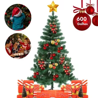 Árvore de Natal 2,10m com Pé de Ferro Cheia Alta qualidade resistente