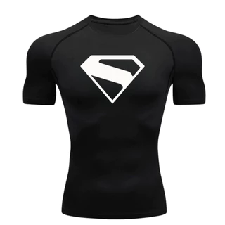 Camisa De Compressão New Super Man Manga Curta Treino Ginástica Camiseta Esportiva