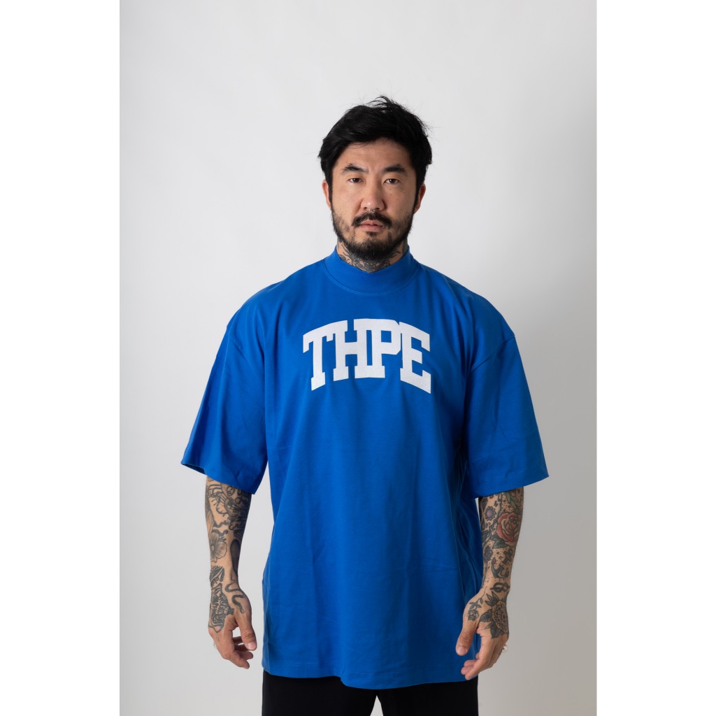 Camiseta Oversized Gola Alta Brigth Azul Royal | Shopee Brasil