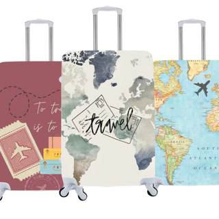 Capa de Mala Personalizada Mapas Estilo e Proteção Para Suas Viagens Bagagem em Oferta na Shopee