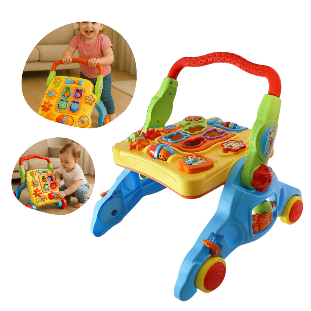 Andador Infantil Educativo 4 em 1 com Mesa de Atividades | Shopee Brasil