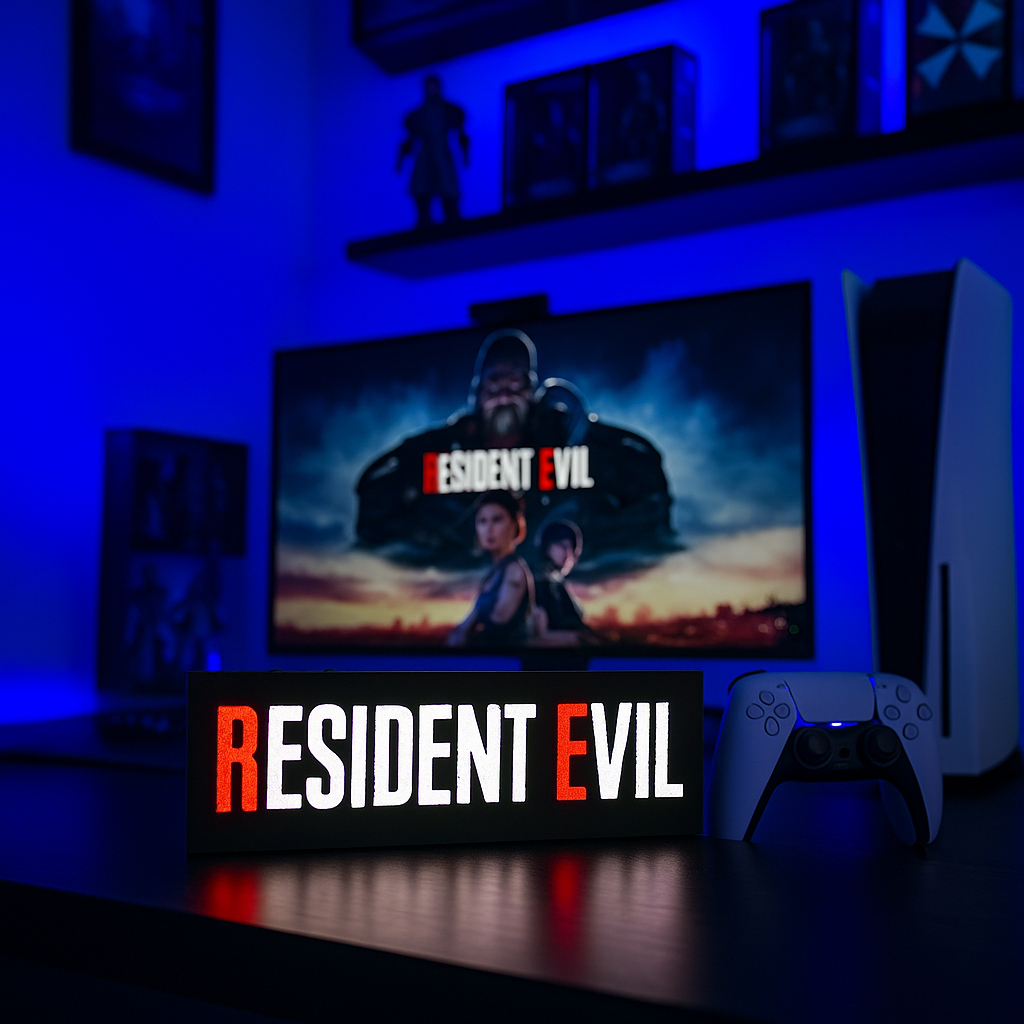 Luminária Gamer Exclusiva Do Jogo Resident Evil De Led Bivolt Para ...