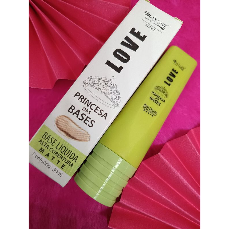 Base líquida princesa das bases Max Love alta cobertura | Shopee Brasil