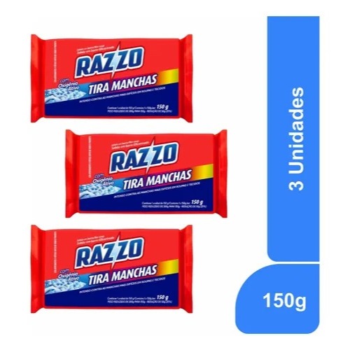 kit Tira Manchas Razzo Para Roupas Coloridas e Delicadas 3 Unidades de ...