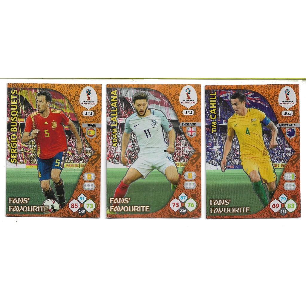 Lotes de 3 Cards Russia 2018 fifa world cup -nº 363, 372, 373