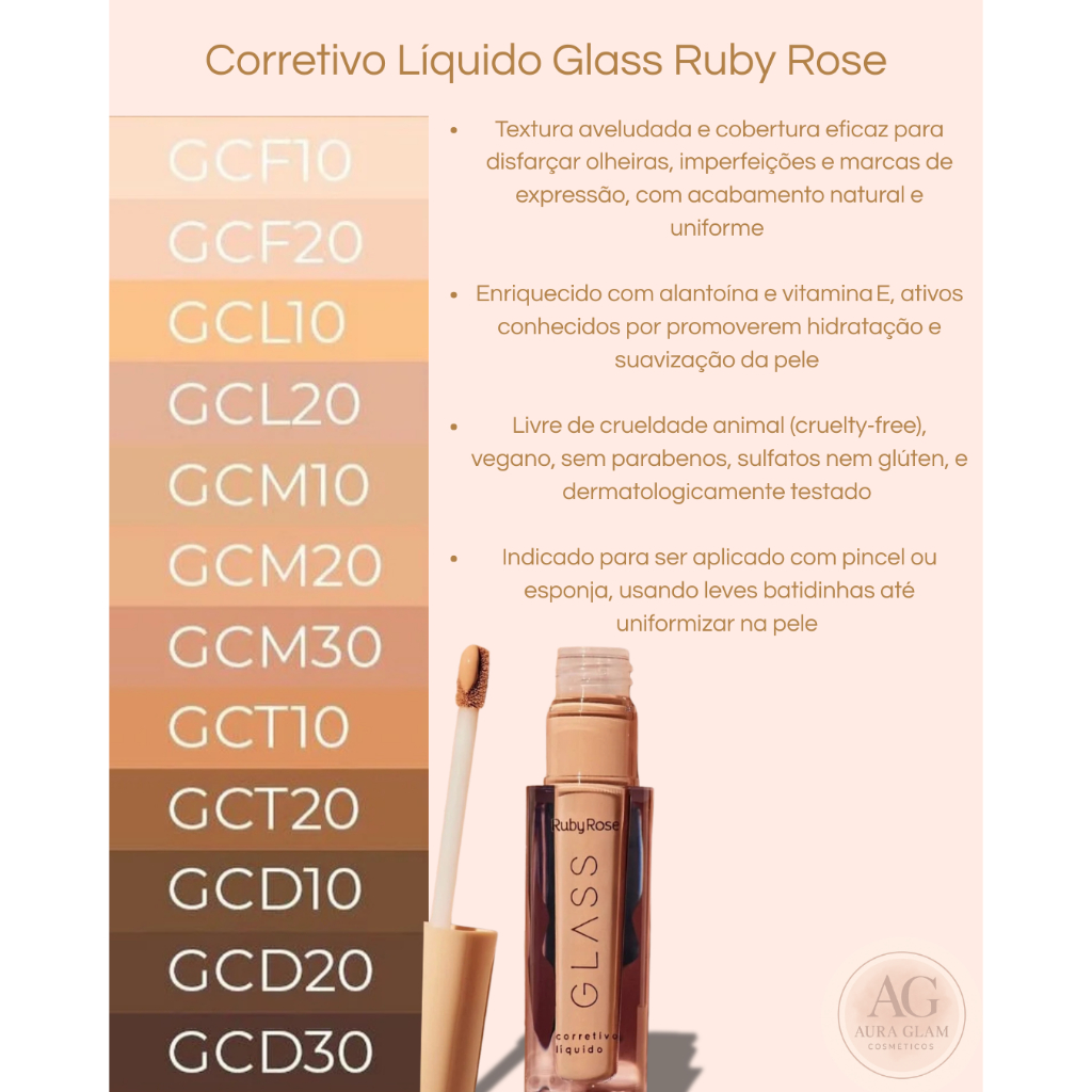 Corretivo Líquido Ruby Rose Glass | Shopee Brasil
