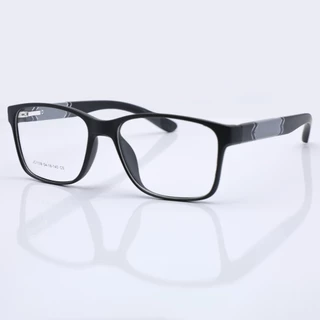 Óculos de Grau Retangular Unissex 54-18-140 – Preto Clássico com Detalhes Laterais Coloridos