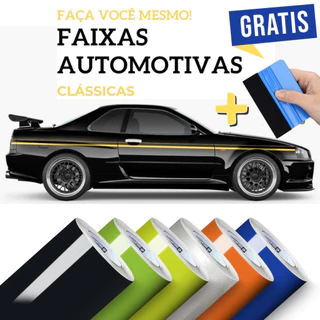 Faixas Laterais Envelopamento Automotivo Moto Bike Tunning Adesivos Fluor Fibra + Espátula