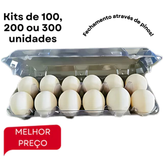 Embalagem Para 12 Ovos De Galinha 100/200/300 Unidades Caixa P/ Ovos